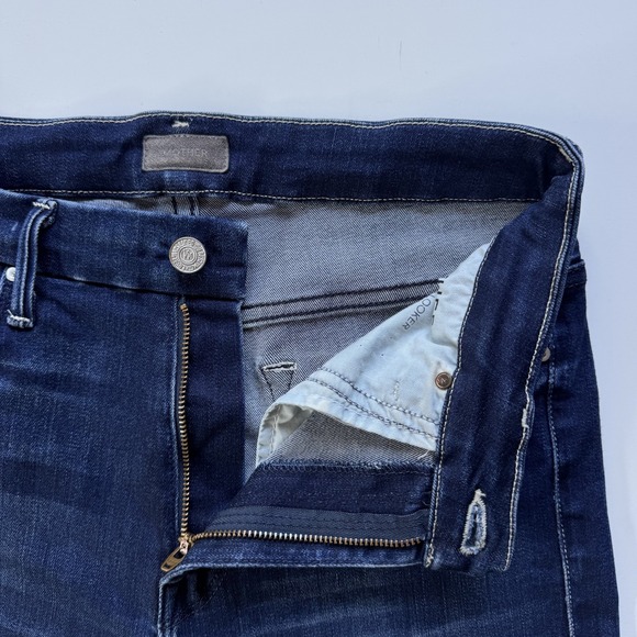 MOTHER High-Waisted Looker Ankle‎ Fray Skinny Jean Womens 27 (28x28) Blue USA - Picture 5 of 16